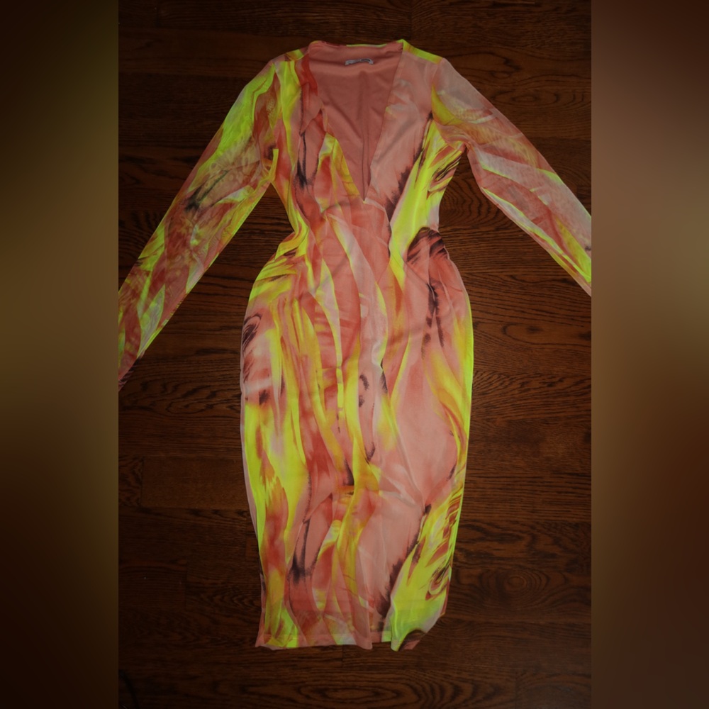 Vibrant Sheer Long Sleeve Top